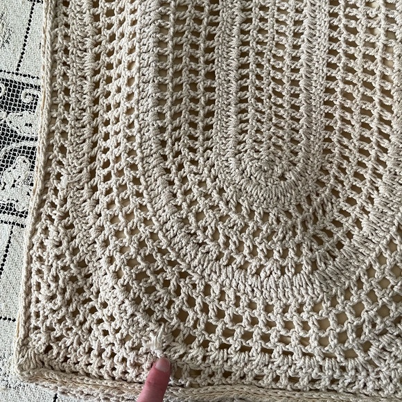 Universal Thread Crochet Tote Bag - Cream / Beige Boho Shoulder Tote - Picture 7 of 7